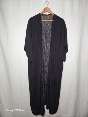 Women's NO LABEL Black Lace Trim Kaftan L